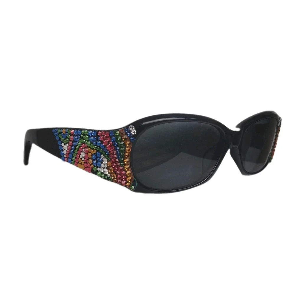 JIMMY CRYSTAL NEW YORK JCS911 BLACK AUTHENTIC SUNGLASSES 59-16